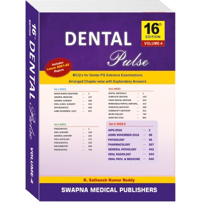 Dental Pulse (4 volume set);16th Edition 2023 By Satheesh Kumar Reddy 