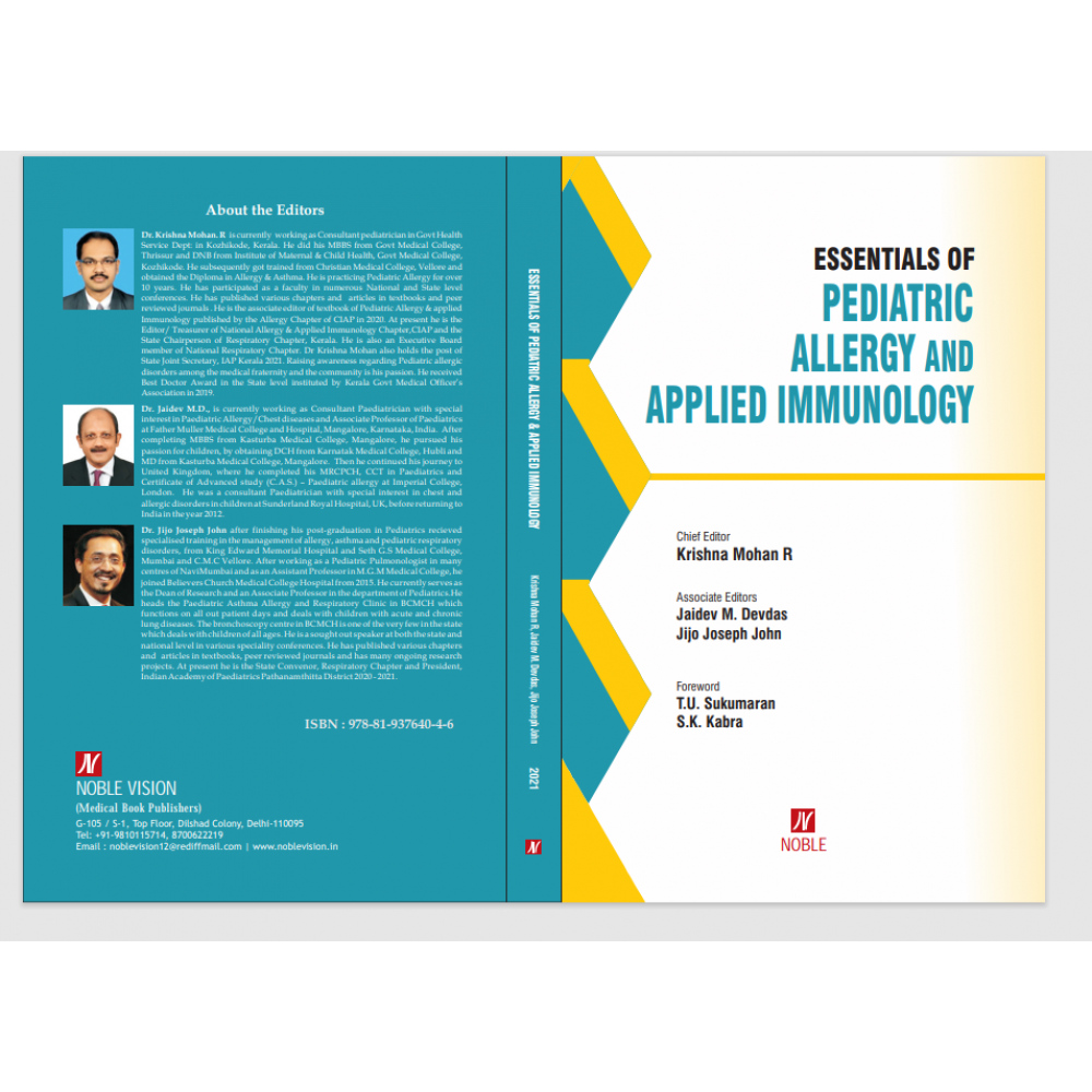 Essentials of Pediatric Allergy and Applied Immunology;1st Edition 2022 By Krishna Mohan R, Jaidev M.Devdas & Jijo Joseph John