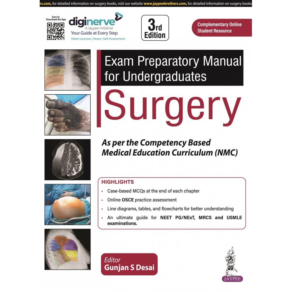 Exam Preparatory for Undergraduates Surgery:3rd (Reprint)Edition 2024 By Gunjan Desai