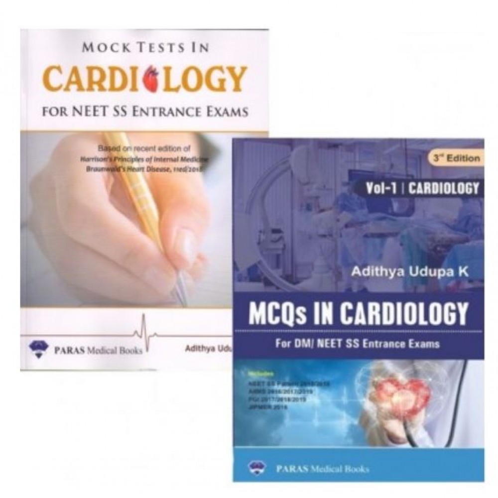 Mock Tests In Cardiology For NEET SS Entrance Exams 1st/2020 + MCQs In Cardiology For DM/NEET SS Entrance Exams;3rd Edition 2019 (Combo Pack) By Adithya Udupa K