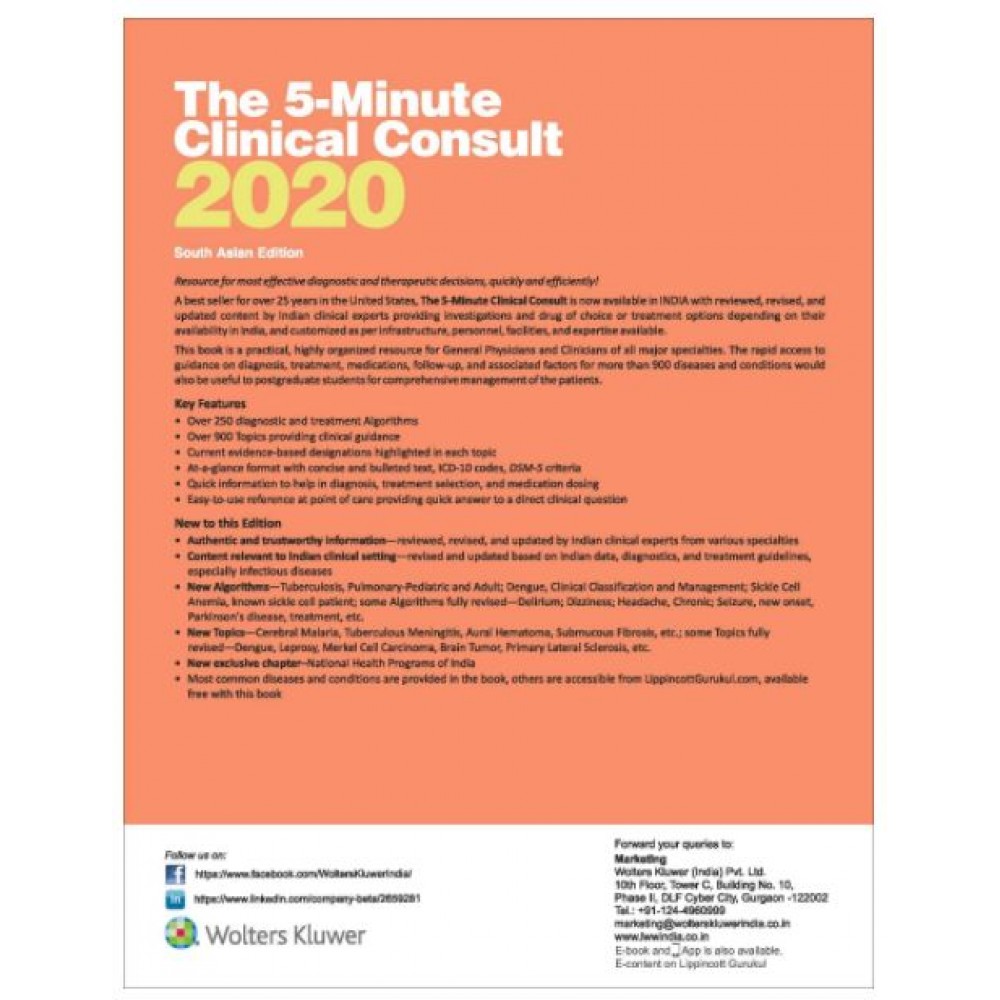 The 5-Minute Clinical Consult 2020; South Asia Edition By Frank J. Domino