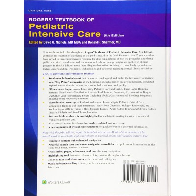 Rogers' Textbook of Pediatric Intensive Care;5th Edition 2015 By Donald H. Shaffner & David G. Nichols