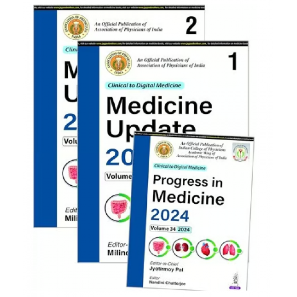 Medicine Update 2024 (2 Vol) + Progress in Medicine 2024 (Vol. 34); 2024 by Jyotirmoy Pal & Nandini Chatterjee