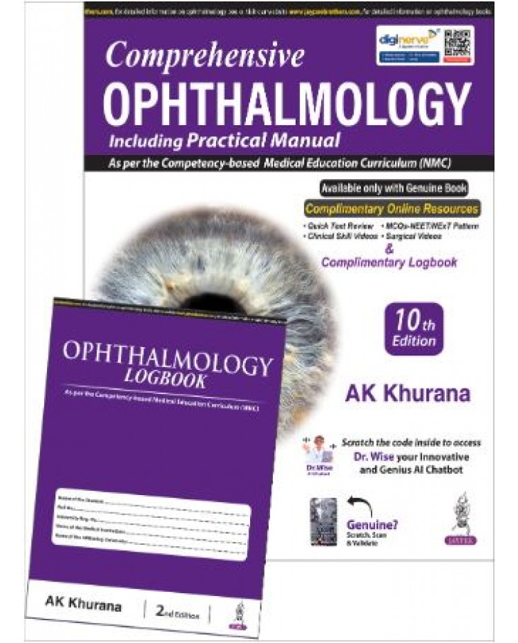 Comprehensive Ophthalmology Including Practical Manual with Ophthalmology Logbook:10th Edition 2025 By AK Khurana & Aruj K Khurana