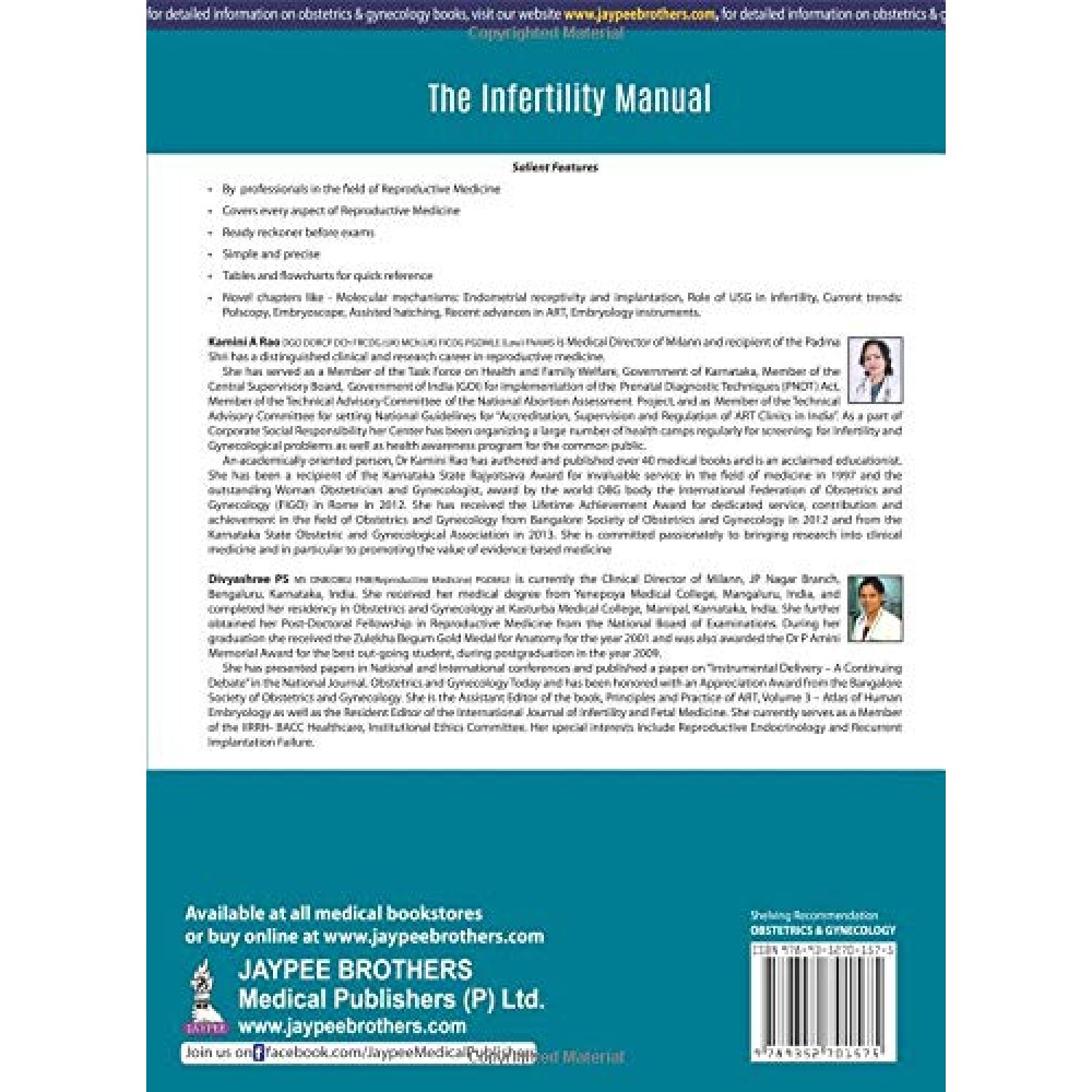 The Infertility Manual;4th Edition 2018 By Kamini A Rao