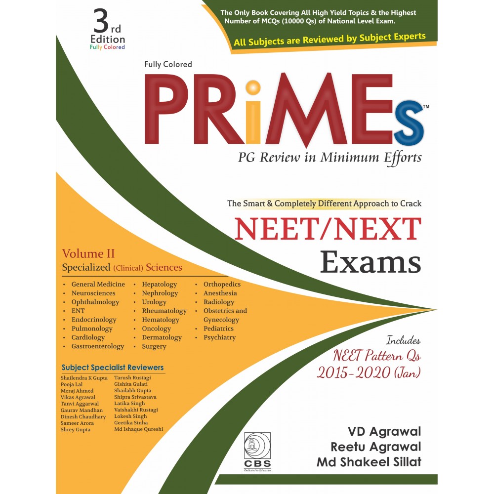 PRIMES-PG Review in Minimum Efforts (Volume – 2)-Specialised (Clinical) Sciences;3rd Edition 2020 By VD Agrawal, Reetu Agrawal & Md Shakeel Sillat