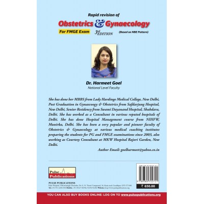 Rapid Revision Of Obstetrics & Gynaecology For FMGE Exam;3rd Edition 2018 By Dr Harmeet Goel 